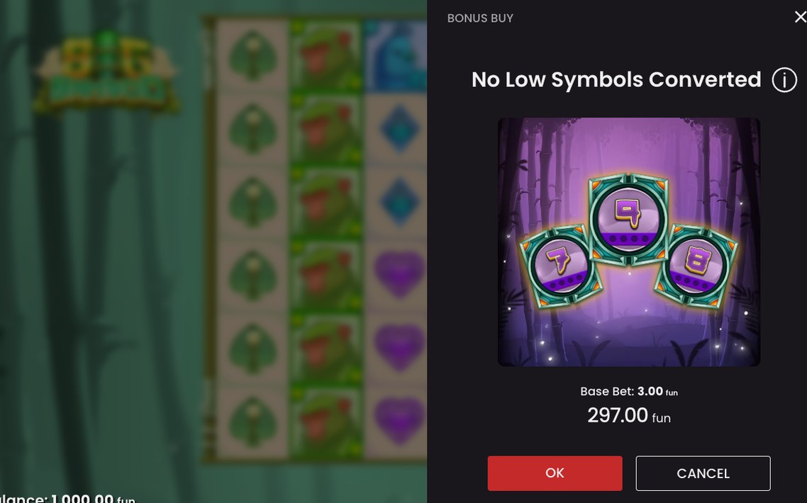 Bonus feature with Golden Bamboo respin positions in play